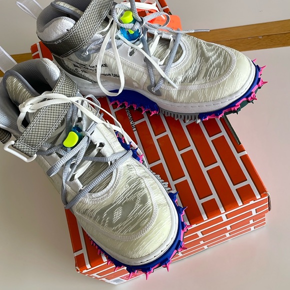 Nike Off-White Air Force 1 Mid DO6290-100 Unisex M Sz 9, W Sz 10.5 Excellent main image 14
